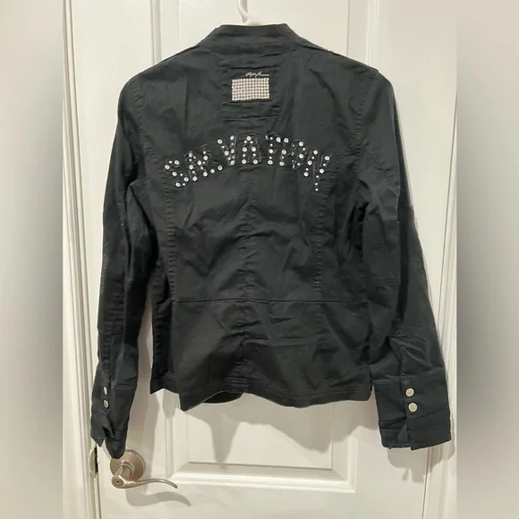 Pepejeans Black Military Style Jacket, size L, runs small - Picture 6 of 7